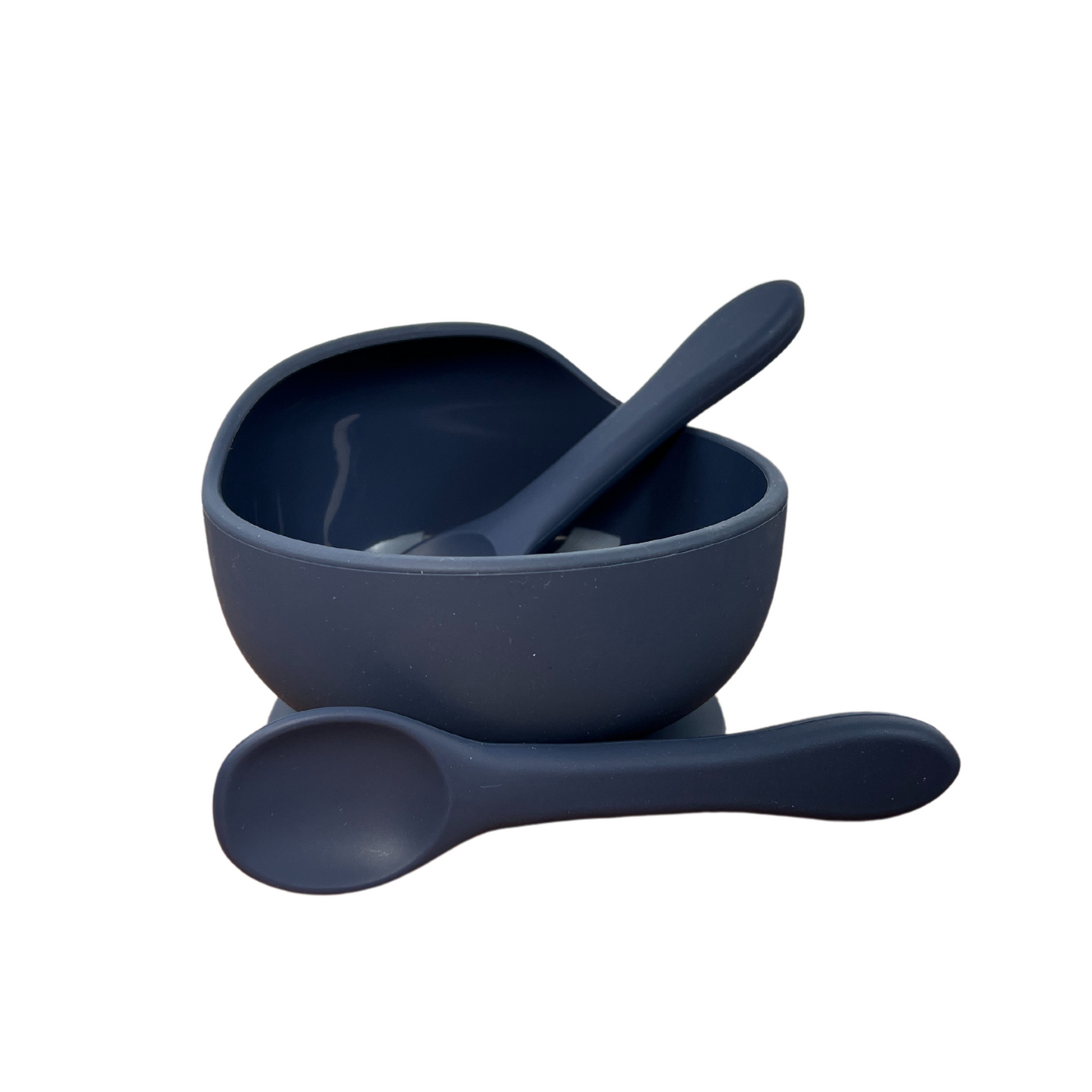 Blue bowl set on a white background.