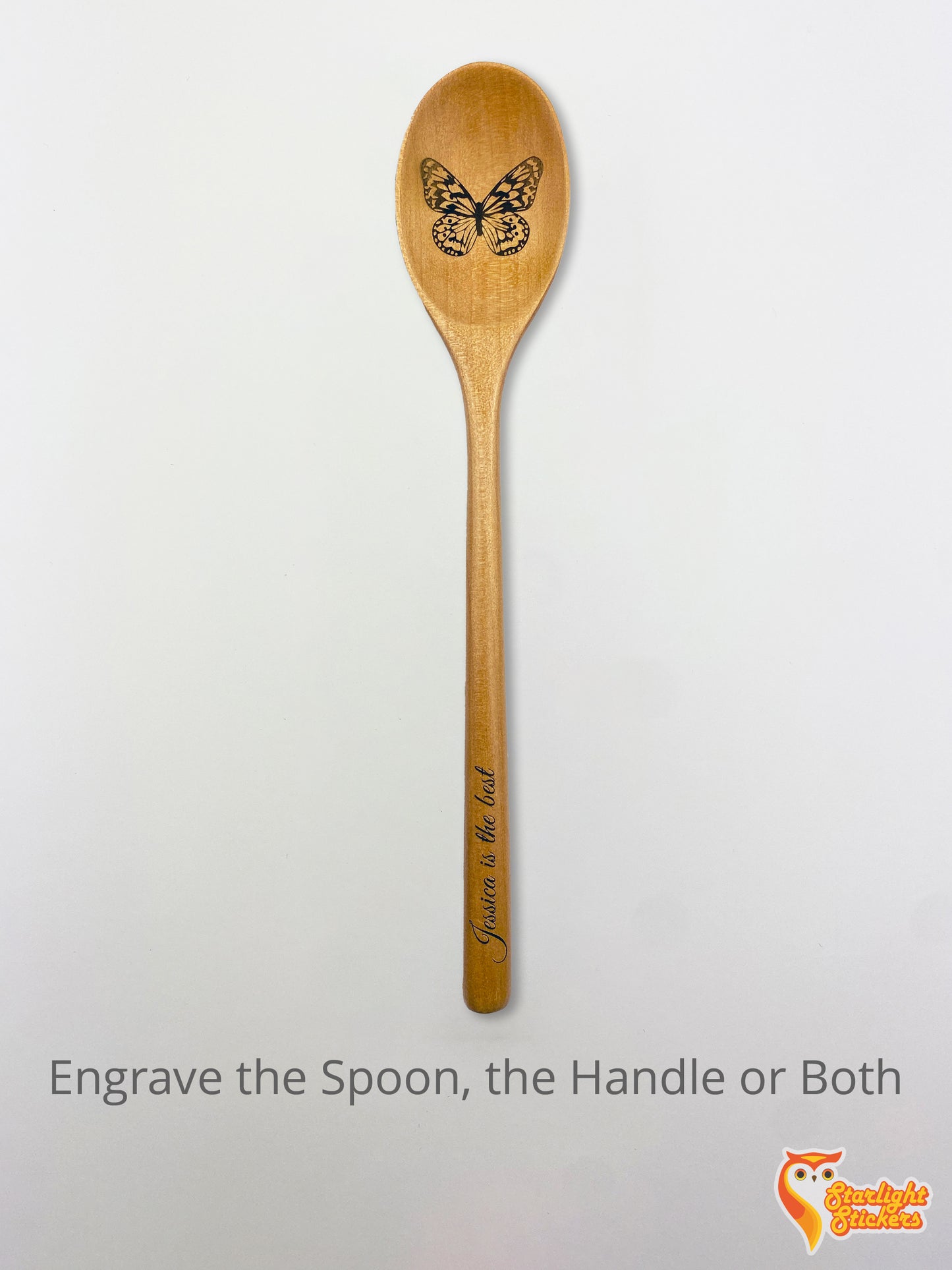 Engrave the spoon, the handle or both.
