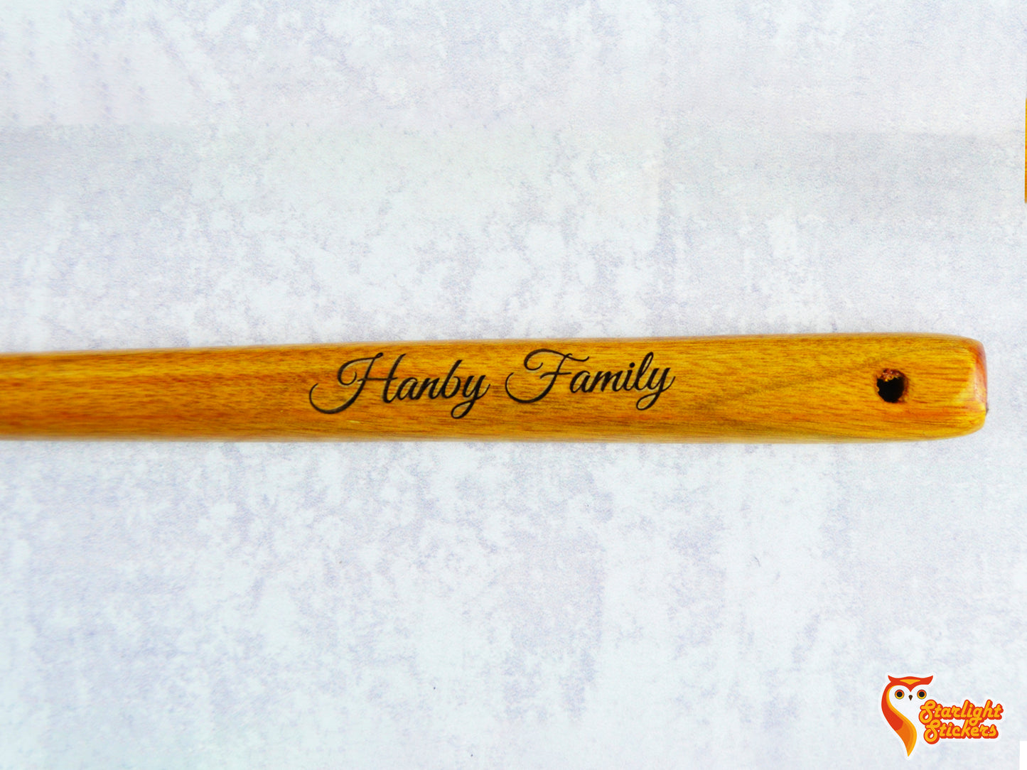 Engraved handle with white background