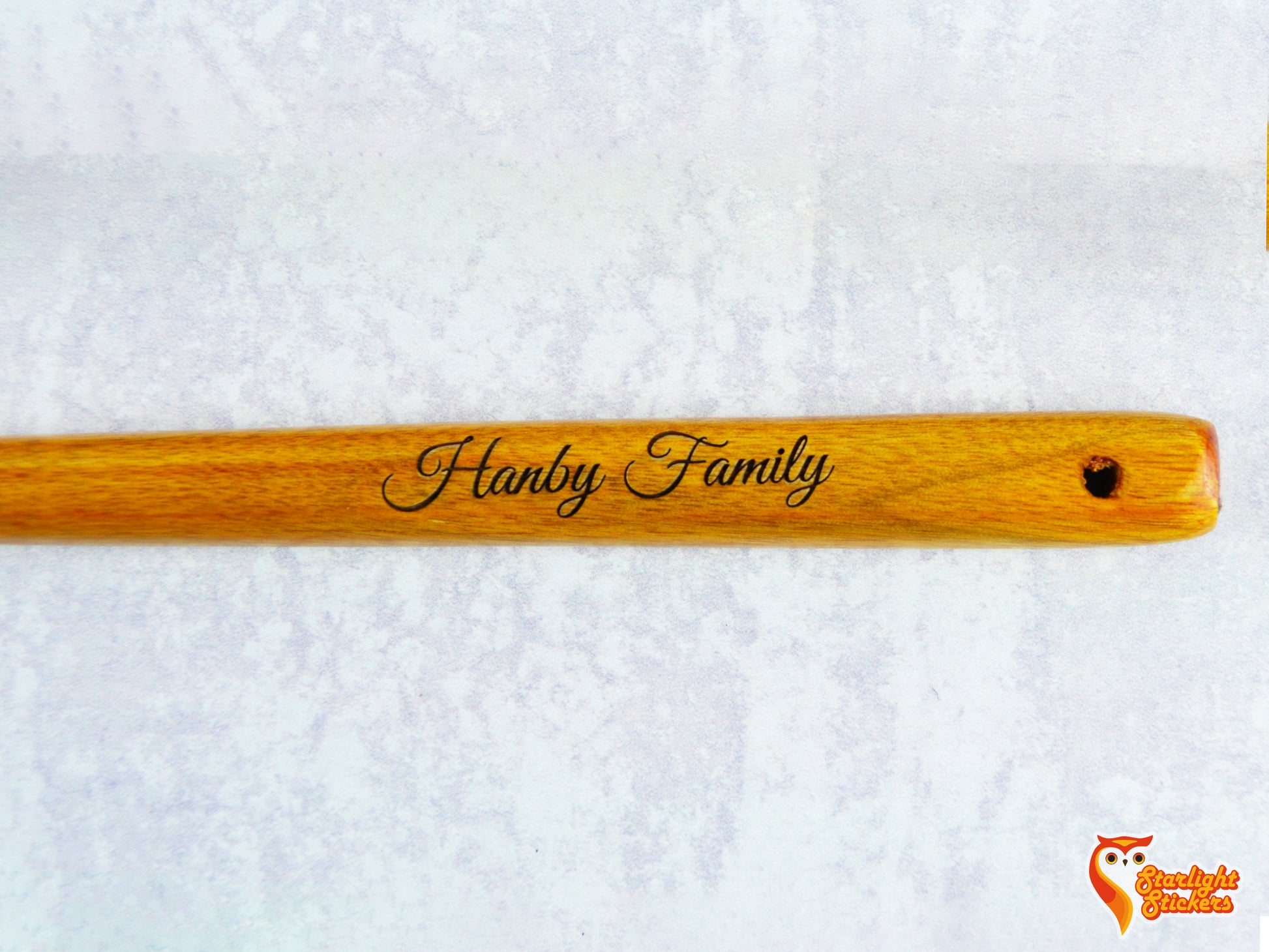 Engraved handle with white background
