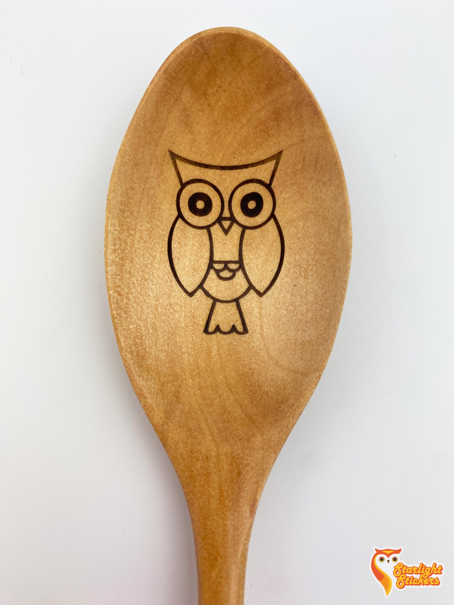 Engraved spoon with an owl.