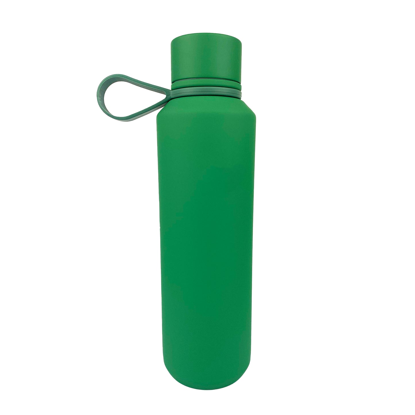 Green tumbler with a white background.