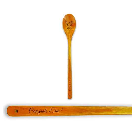 Custom Wooden Spoon, 16.5 " Long, Laser Engraved