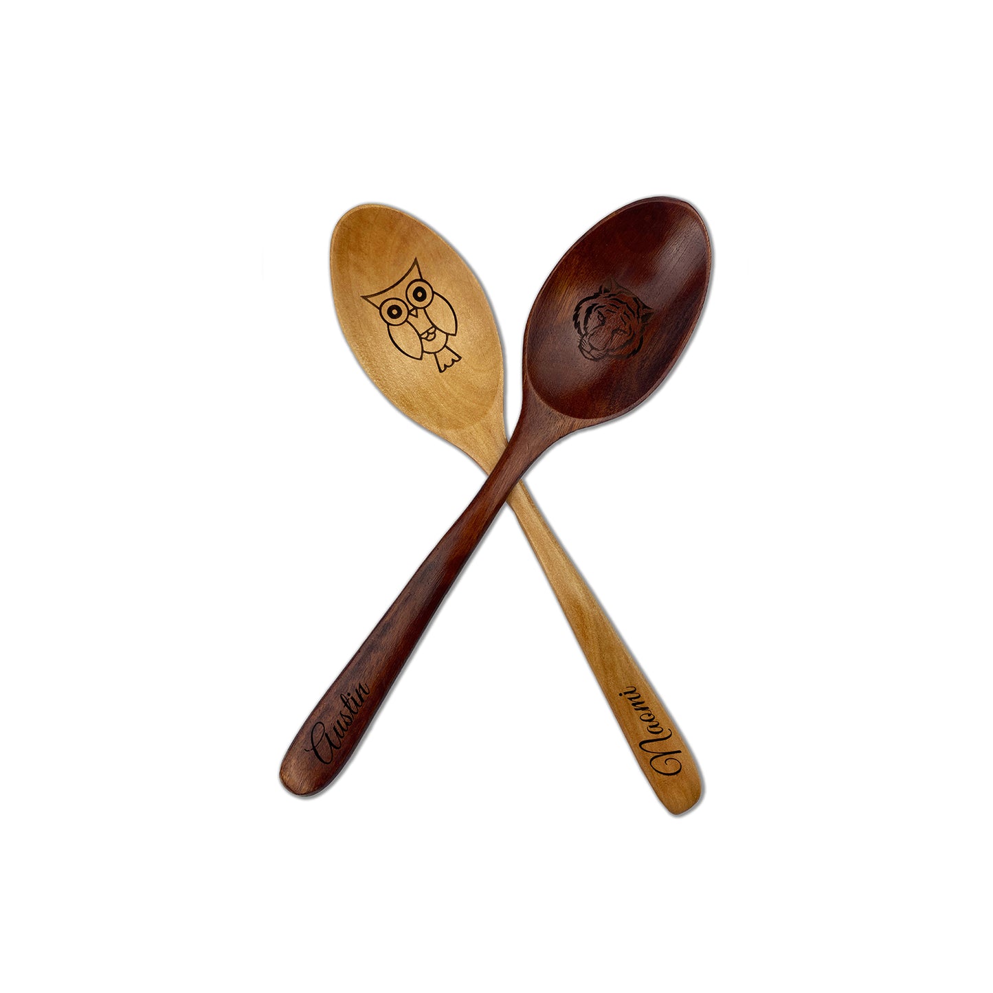 Custom Wooden Spoon - 7" Long - Dark or Light Wood