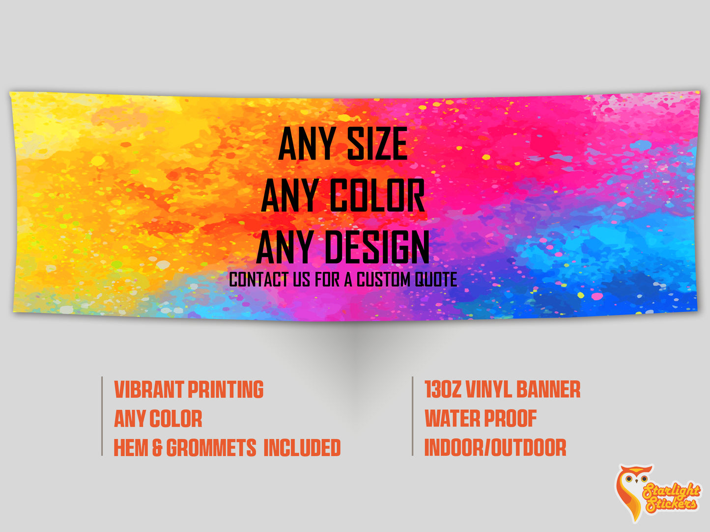 Banner mockup, featuring an array of vibrant colors.