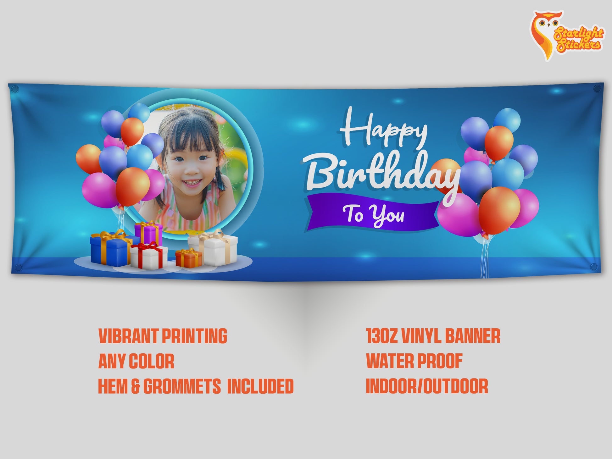 Happy birthday banner.