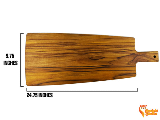 9.75 inches by 24.75 inches charcuterie board diagram
