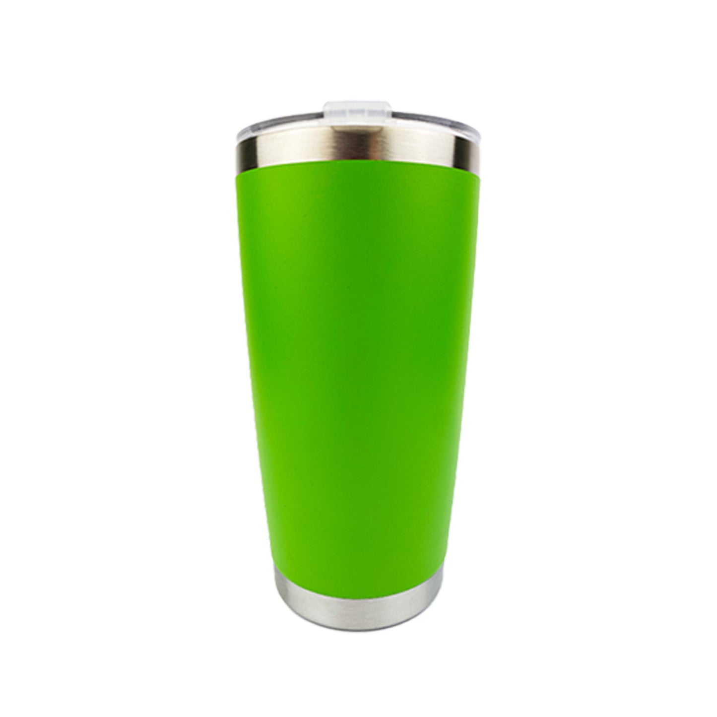 Lime Green tumbler with white background.