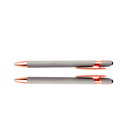 Light Grey customizable pen, front and back design view