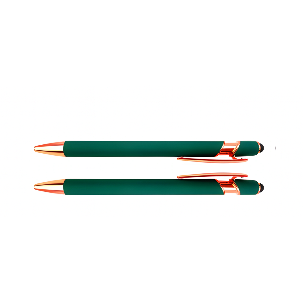Dark Green customizable pen, front and back design view