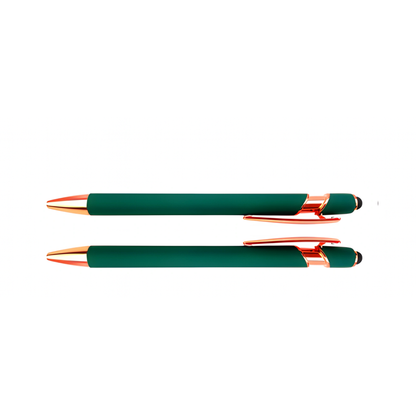 Dark Green customizable pen, front and back design view