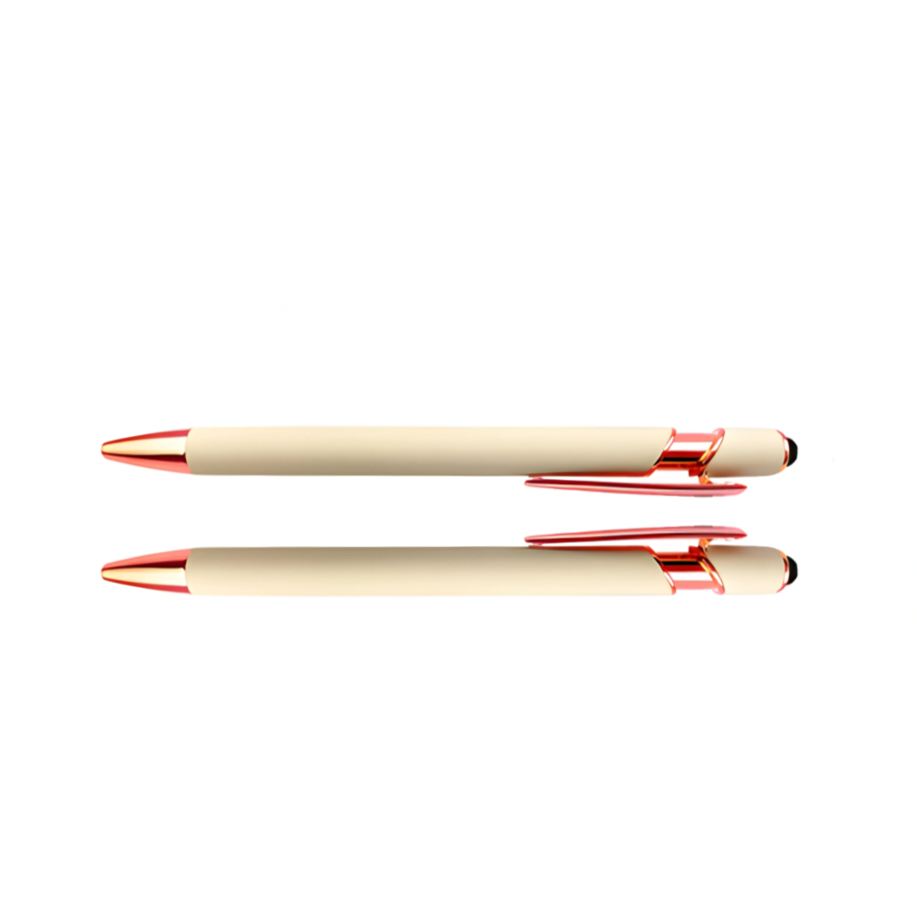 Ivory White customizable pen, front and back design view