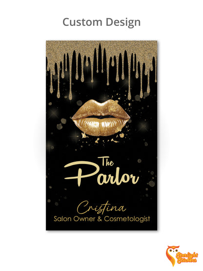 Custom business card design showing the parlor as an example