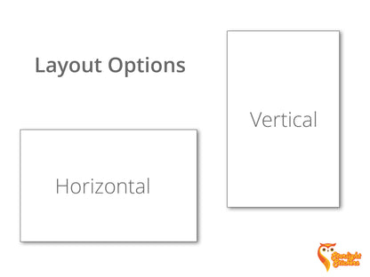 Vertical and horizontal options for business cards