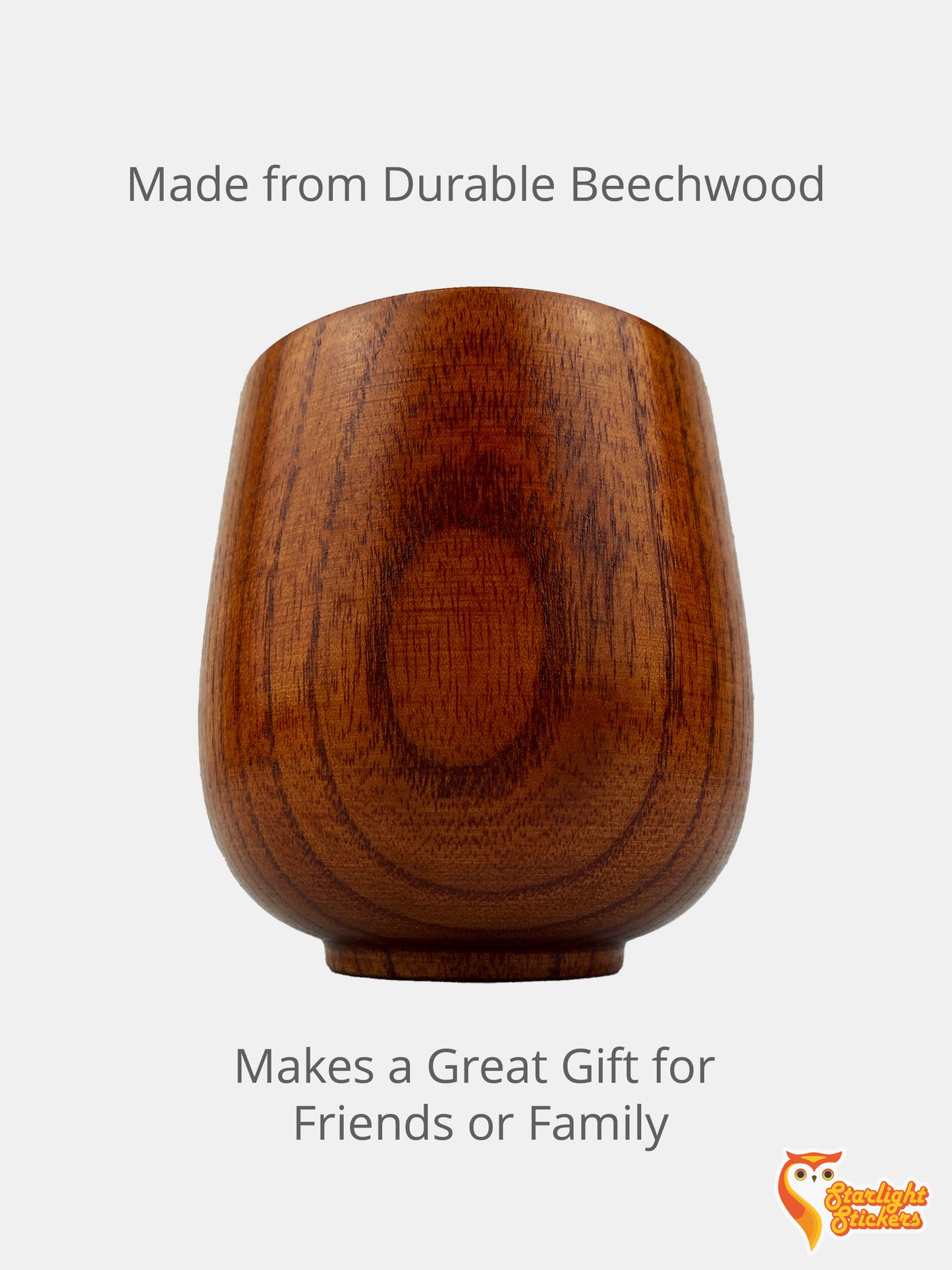 Image showing a single cup made from beechwood. 