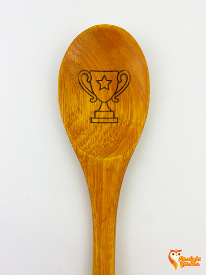 Trophy engraved into the spoon. 