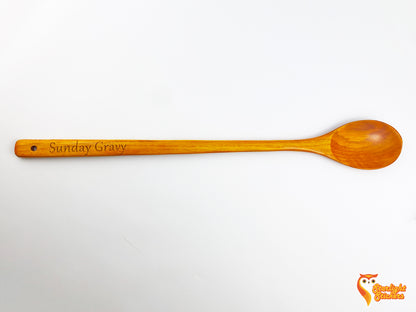 Wooden spoon with white background