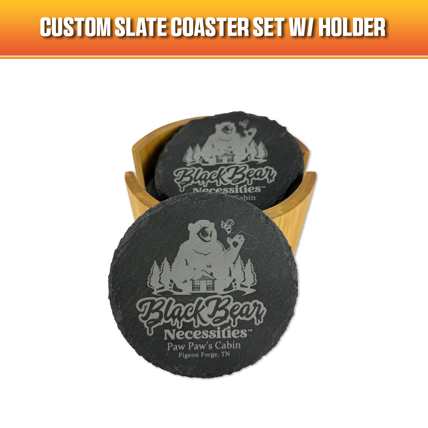 Custom Coaster Set with Holder