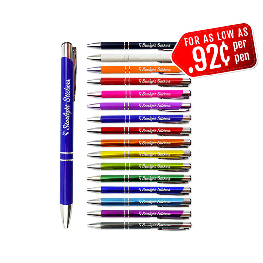 Metallic Custom Pens - Laser Engraved