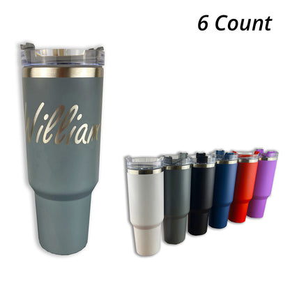 Custom Engraved 40oz Tumbler Set (6 Count)