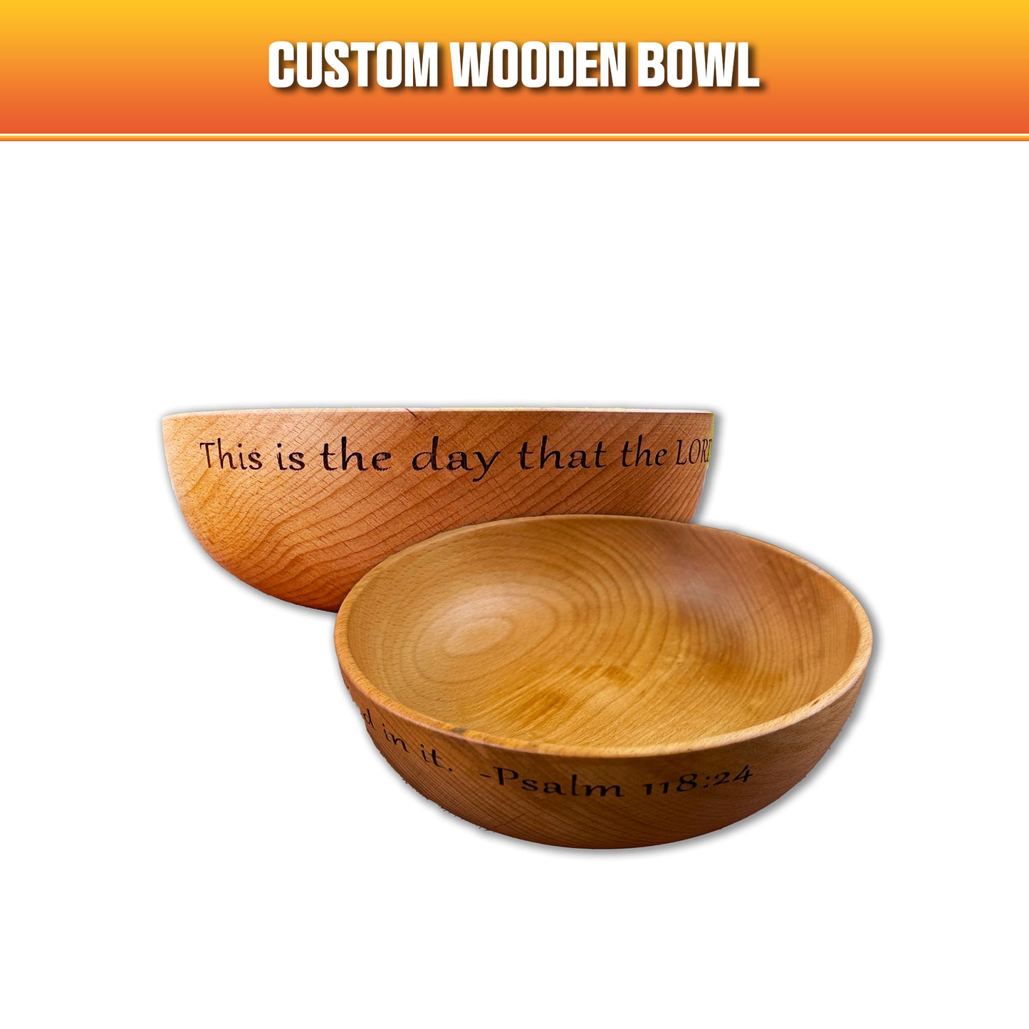 Custom wooden bowl thumbnail, featuring two wooden bowl. 