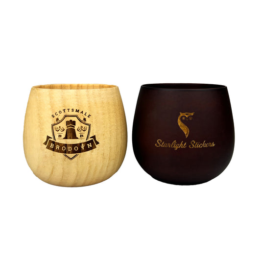 Custom Engraved Wooden Cup - Light or Dark Wood