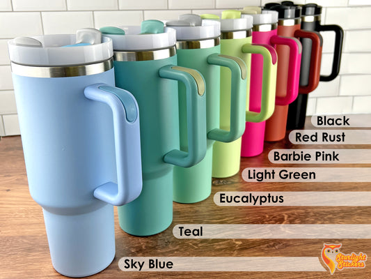 All color options, Sky blue, Teal, Eucalyptus, Light Green, Barbie pink, Red rust, Black. 