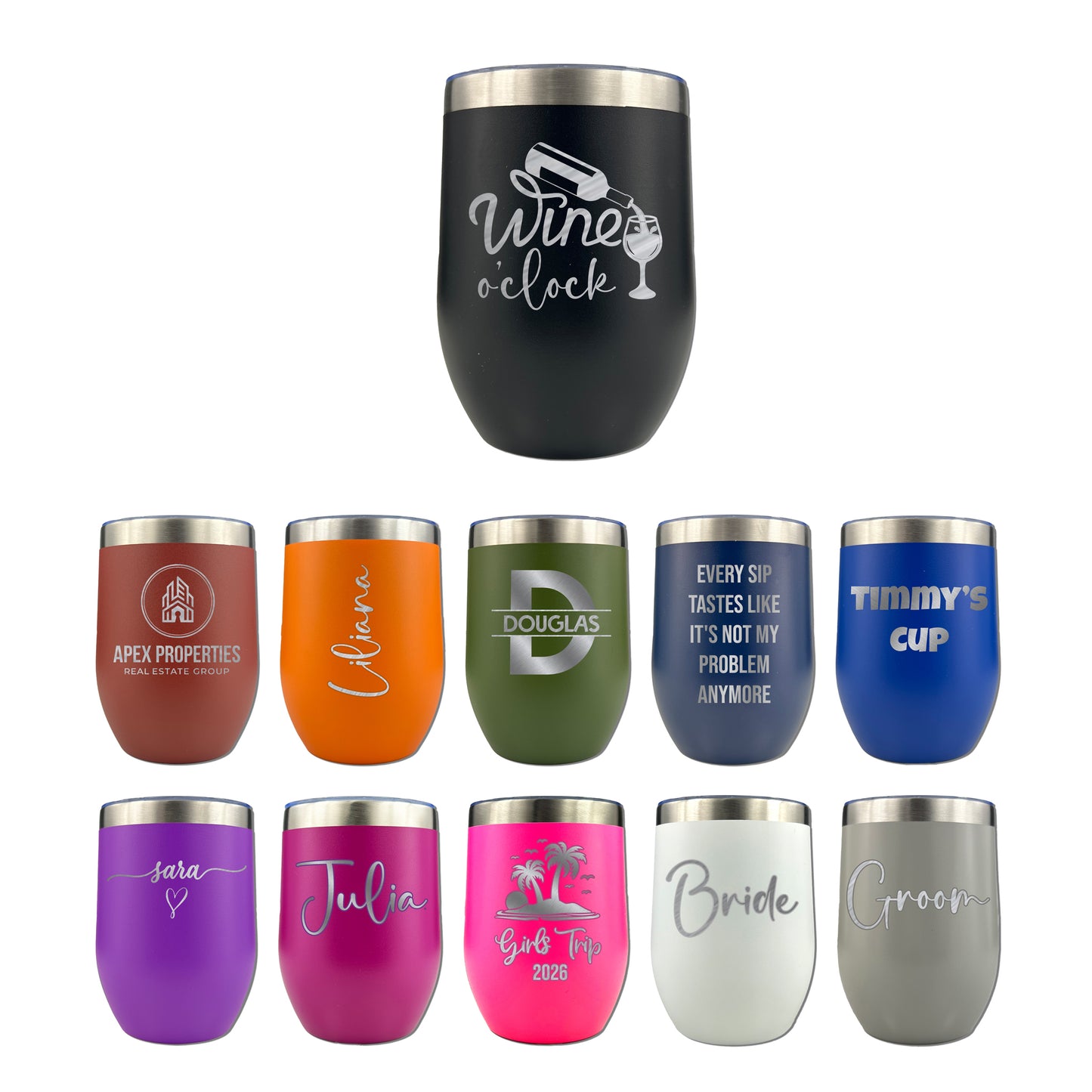 Custom Engraved Wine Tumblers