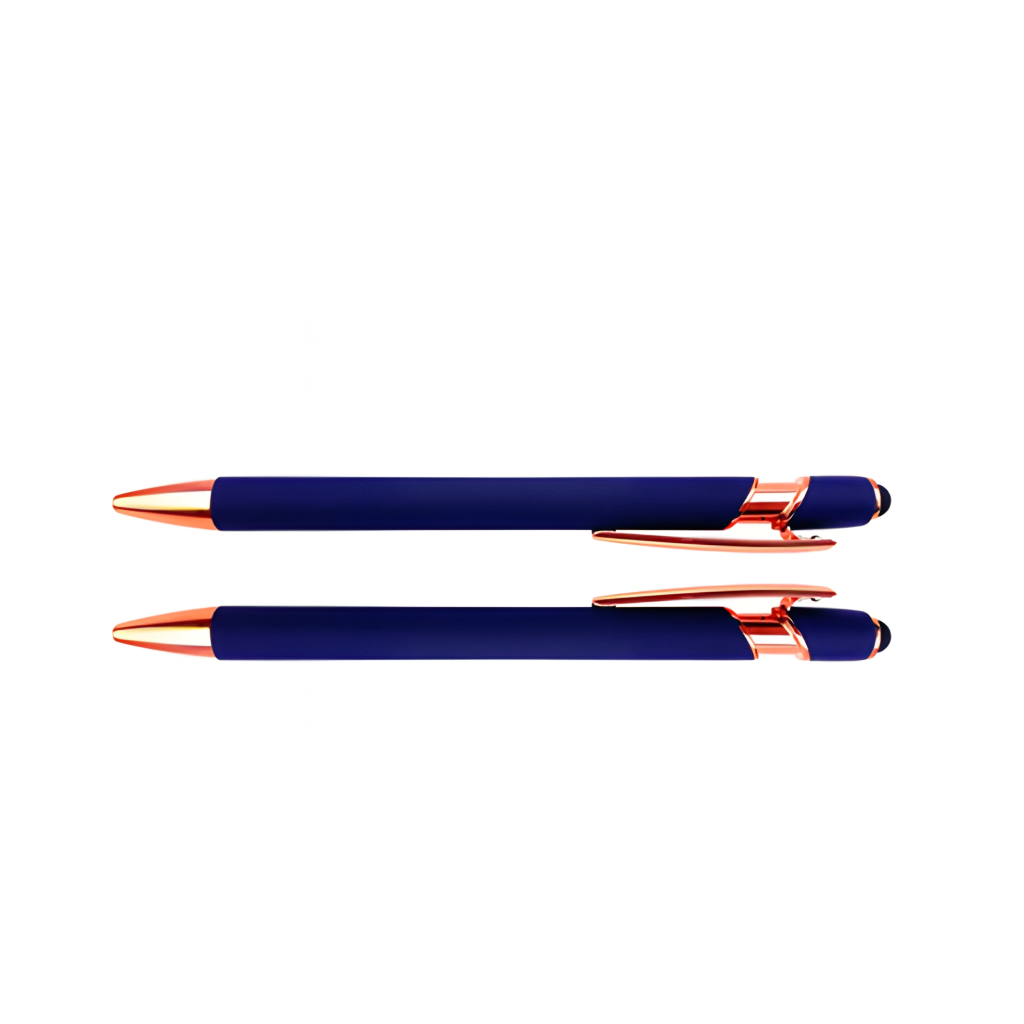 Navy Blue customizable pen, front and back design view