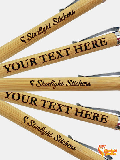 5 Example engraved wooden pens 