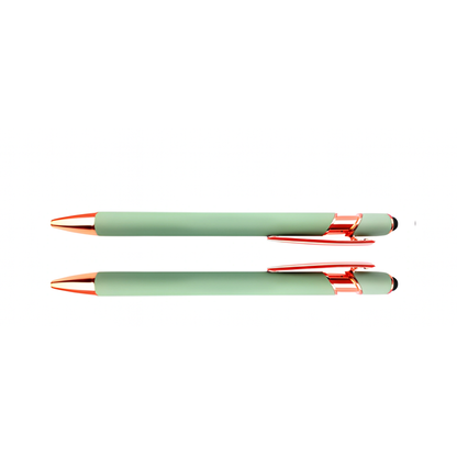 Light Green customizable pen, front and back design view