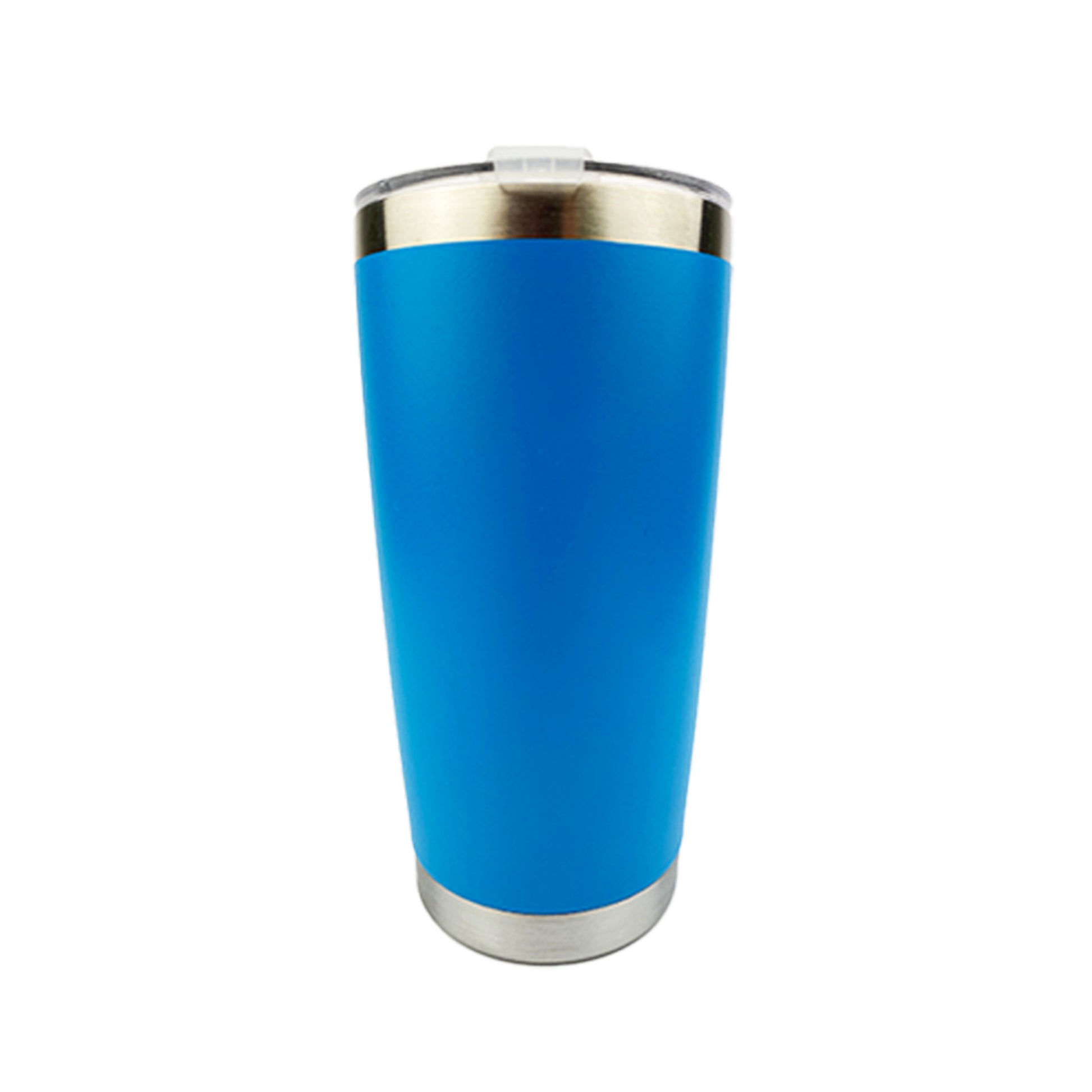 French Blue tumbler with white background. 