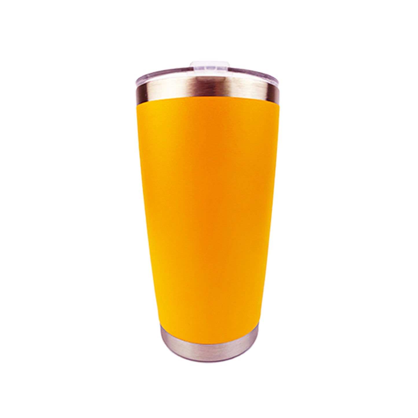 Light Orange tumbler with white background. 