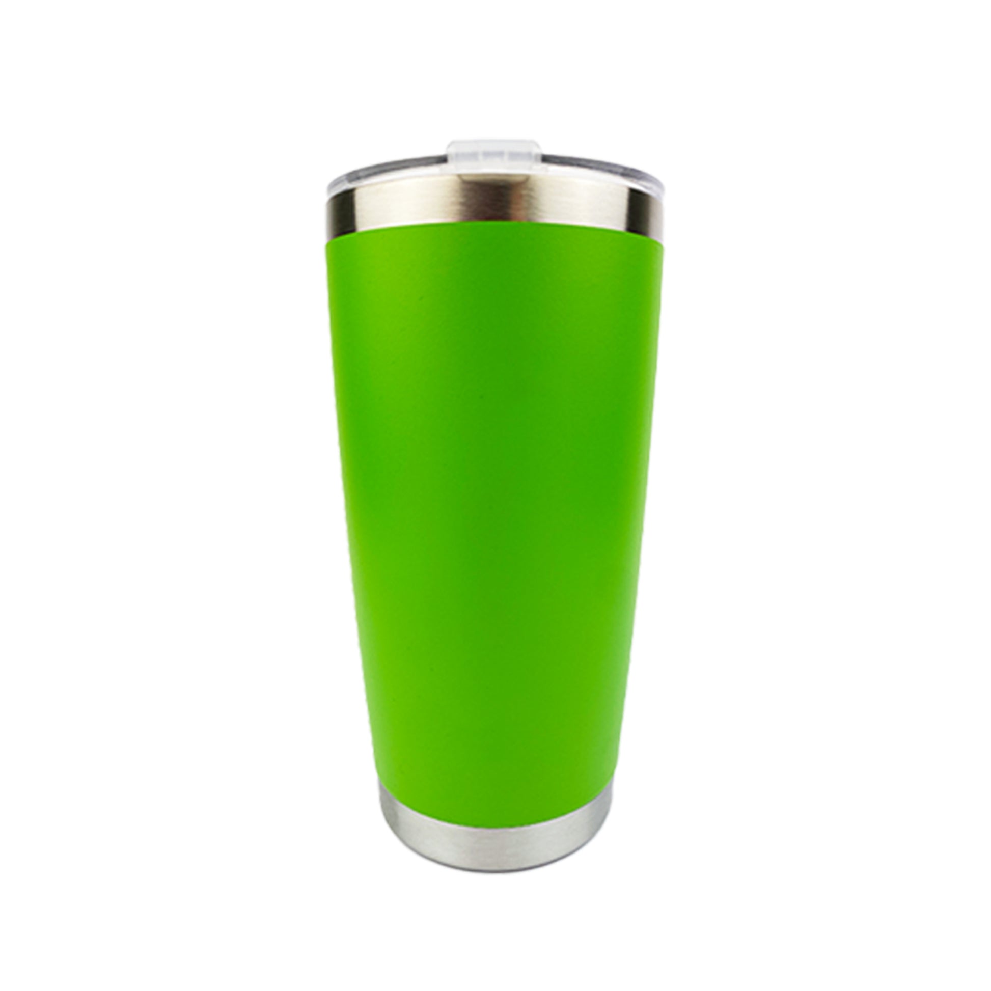 Lime Green tumbler with white background. 